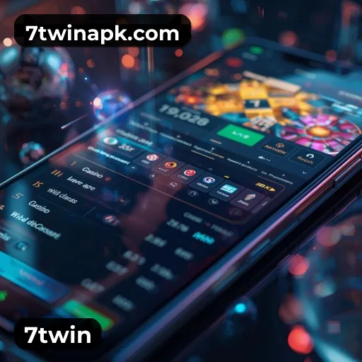 App 7twin para iOS e Android — interface mobile, login biométrico e PIX integrado